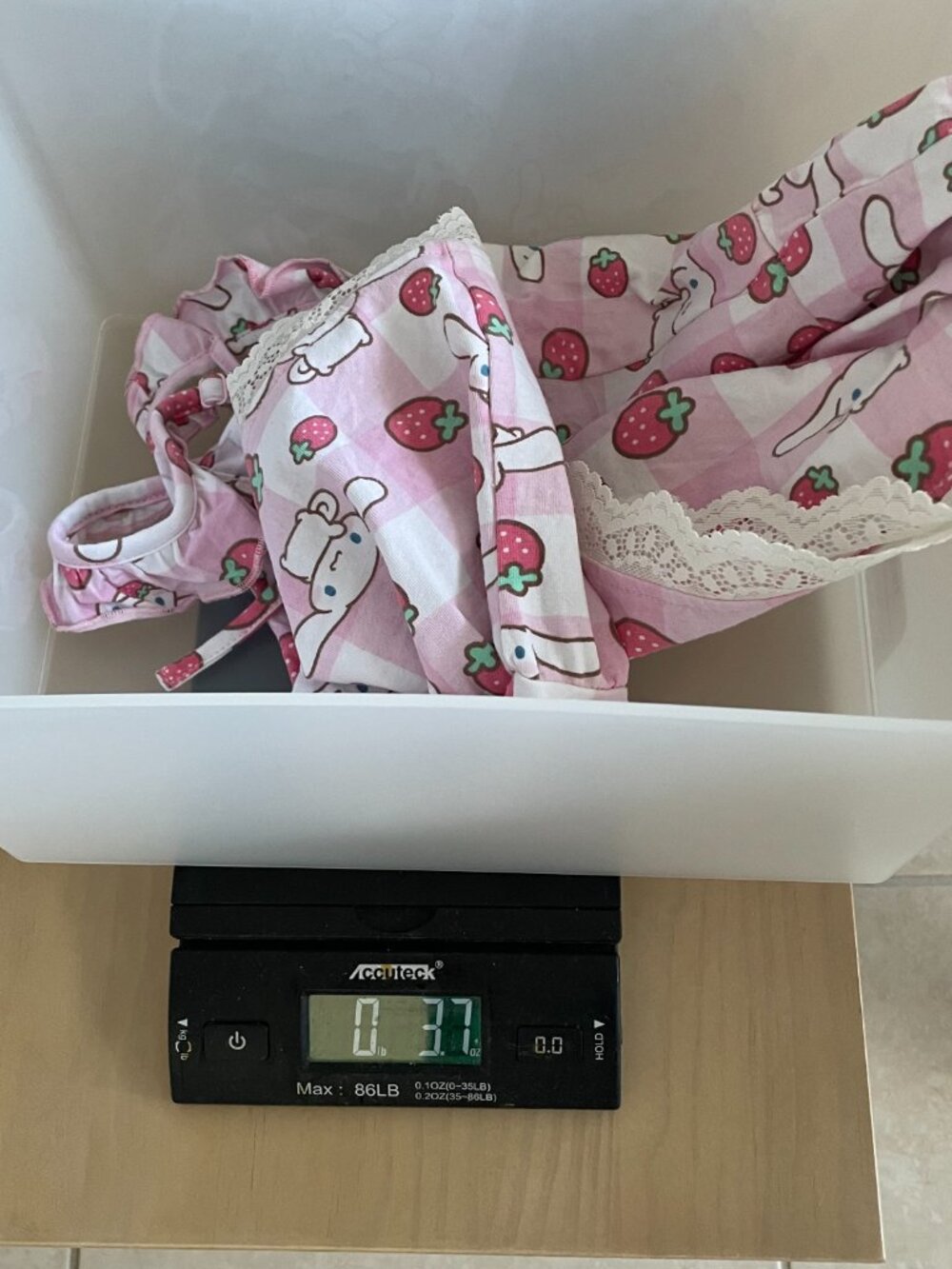 Entire Closet $5! Cinnamoroll Strawberry Gingham Peplum Junior Girls Pink Cami - Picture 10 of 10